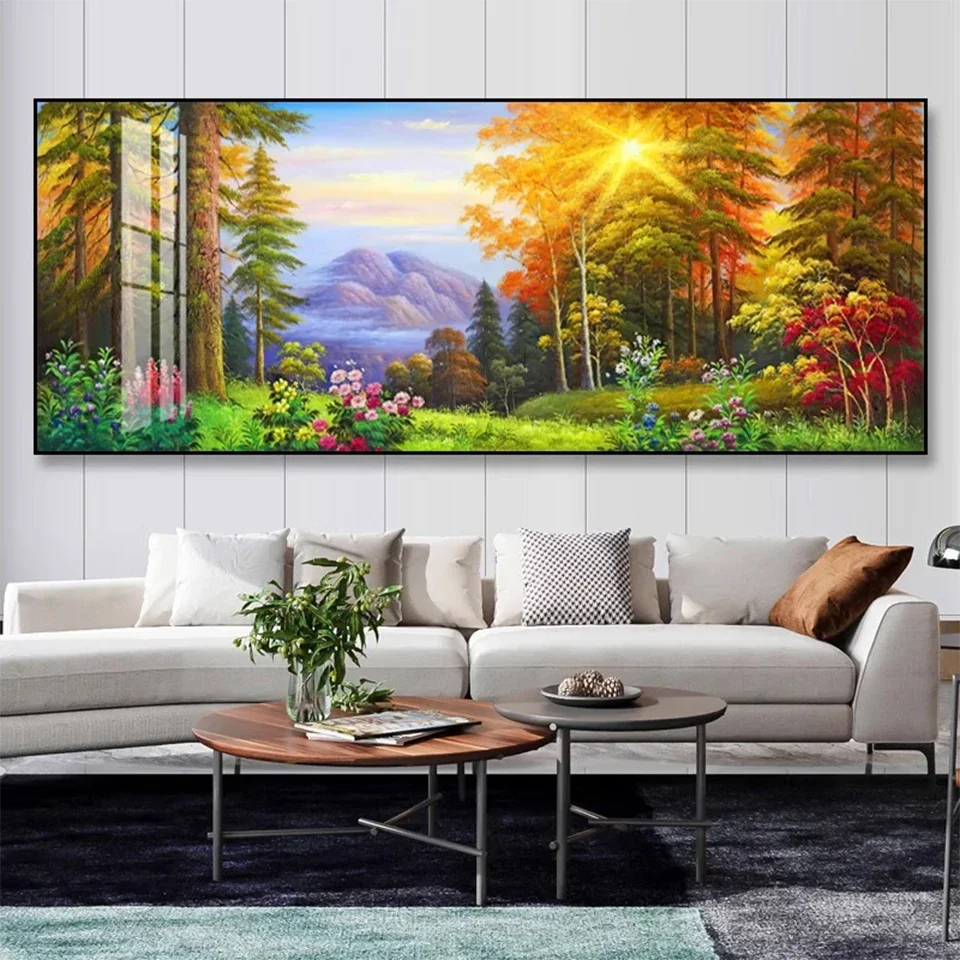 

Spring Morning sunrise Landscape Diamond Painting 2024 Diy Jewel Cross Stitch,Full Square Round Diamond Mosaic Rhinestones Art