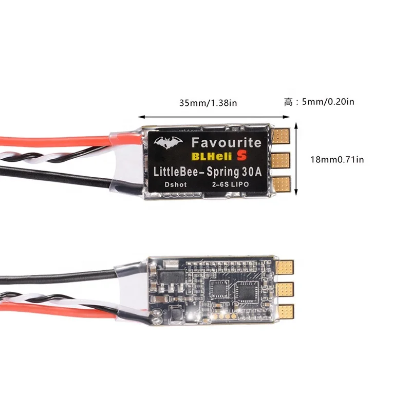2PCS Little Bee BLHeli_S FRÜHLING 2-6S 20A 30A ESC DSHOT ESC Speed Controller Für QAV-X FPV Drone Quadcopter
