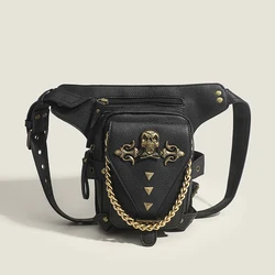 Medieval Steampunk Waist Leg Bags Women Men Victorian Gothic Skull Style Waist Bag Thigh Hip Belt Purses Messenger Shoulder Bags