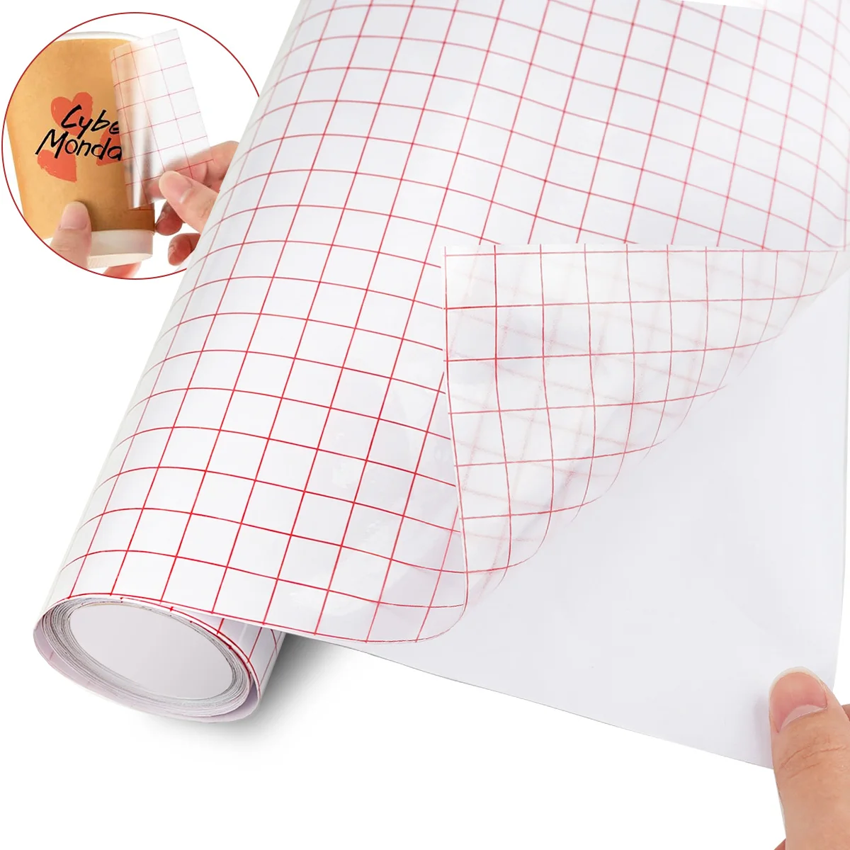 Clear Vinyl Application Tape Alignment Grid for Car Wall Craft Art Decal Transfer Paper Tape Adhesive DIY