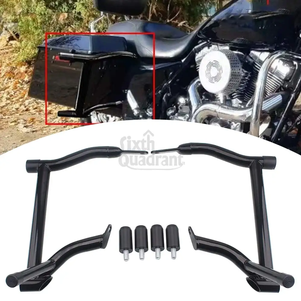 

For Harley Road Glide Davidson Touring 2009-Later Motorcycle Accessories Saddlebags Bag Guards Crash Bars Black Steel Material