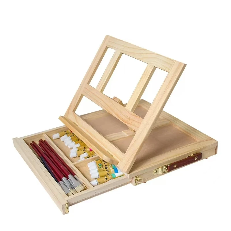 Multifunction Painting Easel Box Artist Desk Easel Portable Miniature Desk Light Weight Folding Easel For Storage During Trips