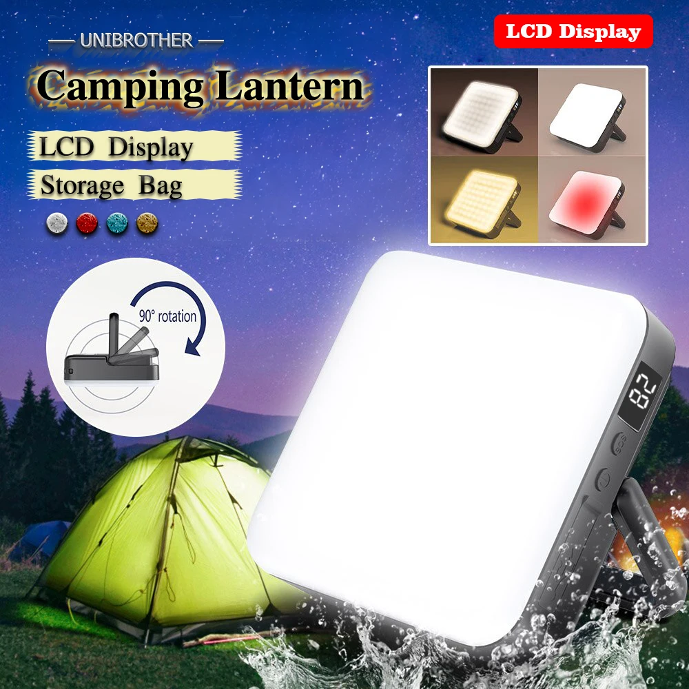 LCD Display Rechargeable Led Portable Camping Light Emergency Lighting Bulb Flashlight Lights Outdoor Picnics Hanging Tent Light