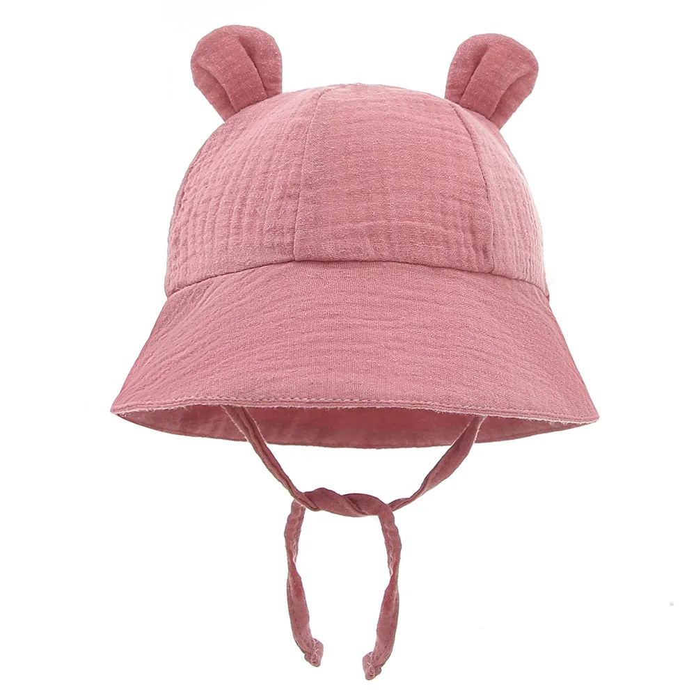 Spring Autumn Sun Hat Baby Bucket Hat Rabbit Ear Style Beach Caps Unisex Boys Girls Newborn Cotton Hat Panama Hat 3-24 Month