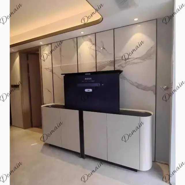 Italian Luxury Electric Remote Control Lift TV Cabinet Hidden Design for Living Room Bedroom