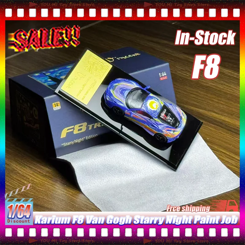

Karium F8 F8 Van Gogh Starry Night Paint Job Diecast Car Model 1:64 Scale Alloy Vehicle For Collection Hobby Enthusiasts Display