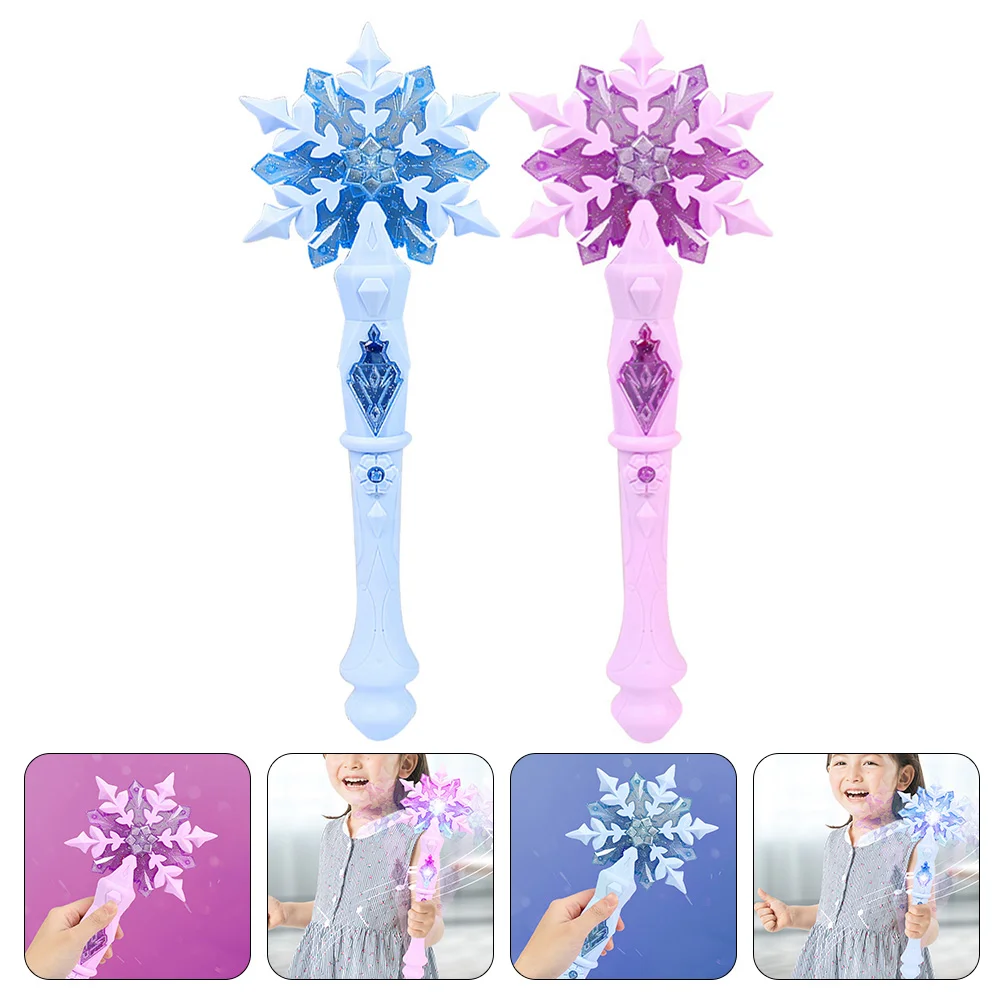 

2 Pcs Snow Girl Fairy Toy Dress-up Snowflake Toys for Girls Light Wing Cosplay Party Prop