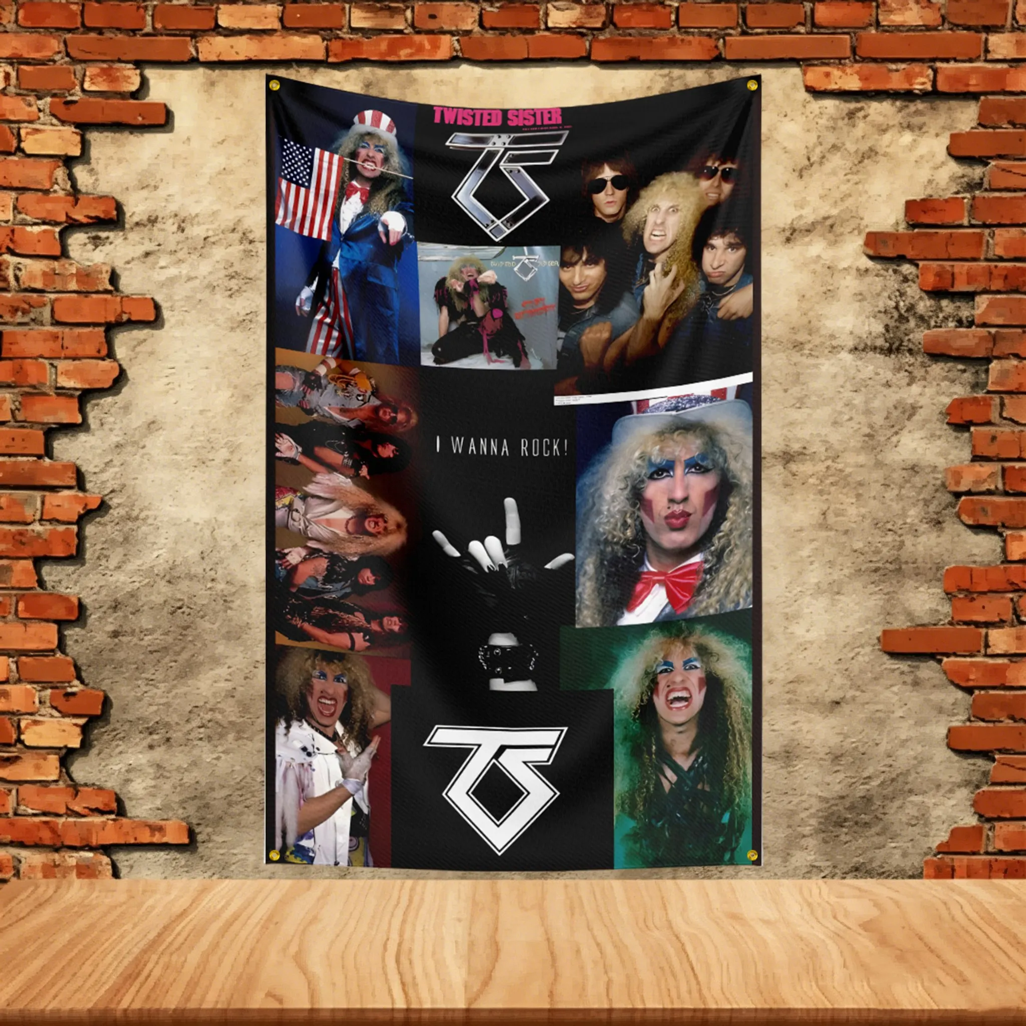 Music Band Flag 3x5ft for Twisted Sister Fan Banner Custom any Image Garage Bedroom Living Room Dorm Wall Hanging Decor Tapestry