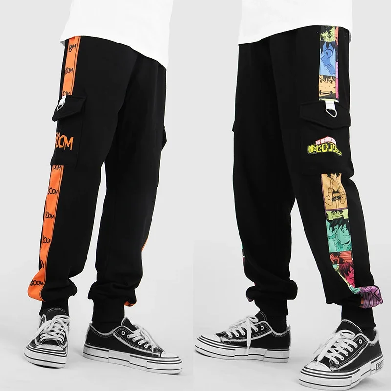 

My Hero Academia Bakugou Katsuki Cosplay Pants Midoriya Izuku 3D Print Pocket Cargo Casual Loose Trousers Overalls Sport Gym