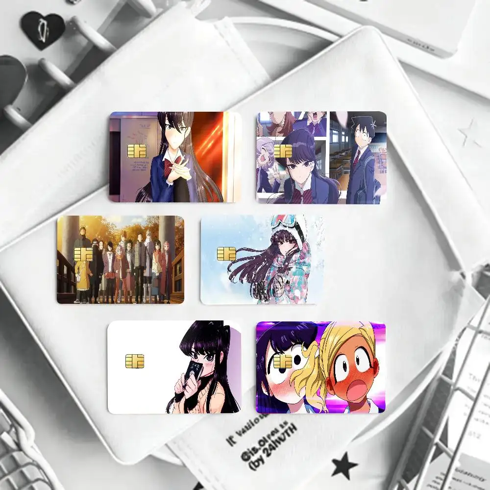 Animation K-Komi C-Can't C-Communicate Card Sticker 4Pcs Credit Card Skin Anti Scratch Bank Debit Card Decal