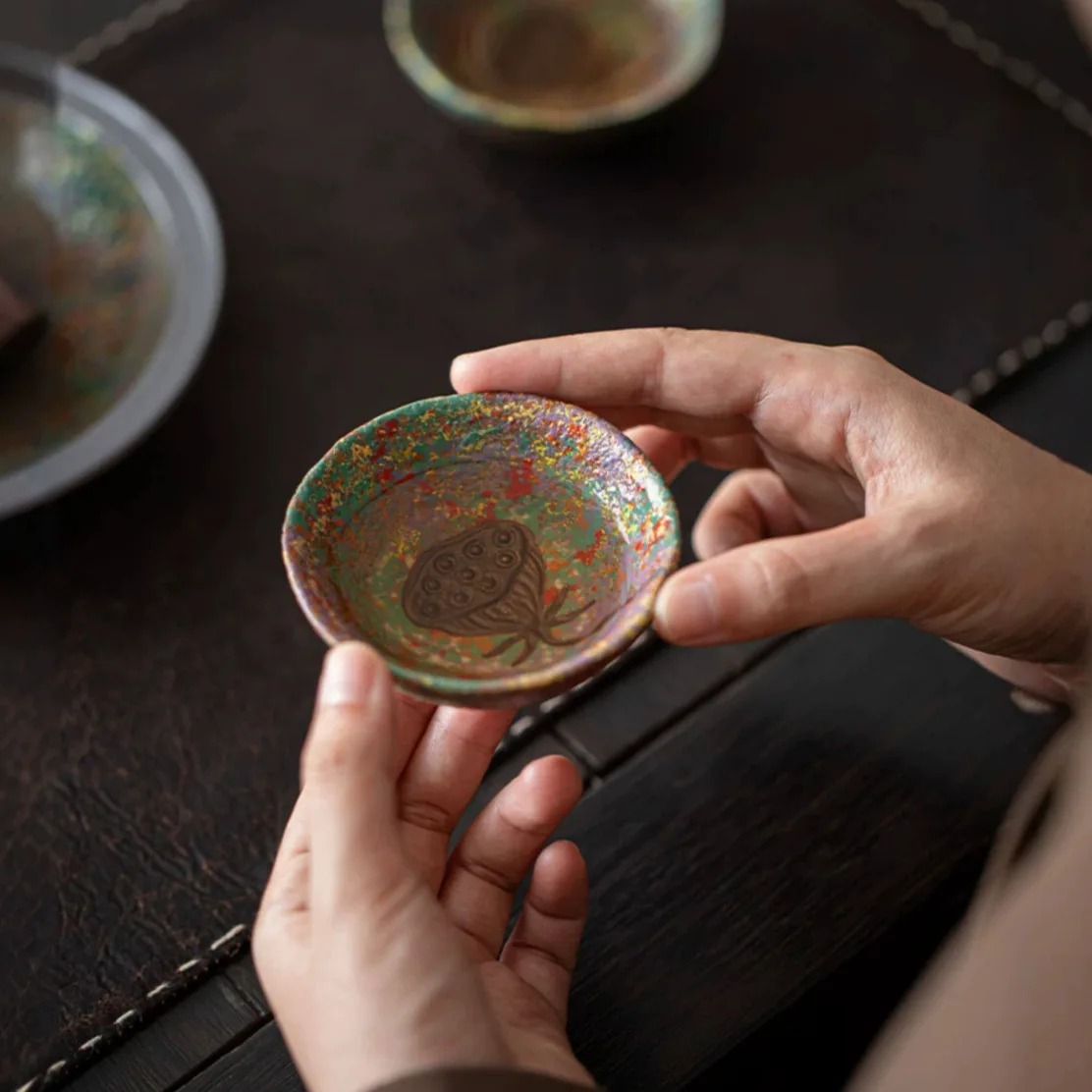 老岩尼蓮吉杯-中国風陶磁器マスターカップ-個人用シングルティーボウル-家庭用茶器装飾ギフト