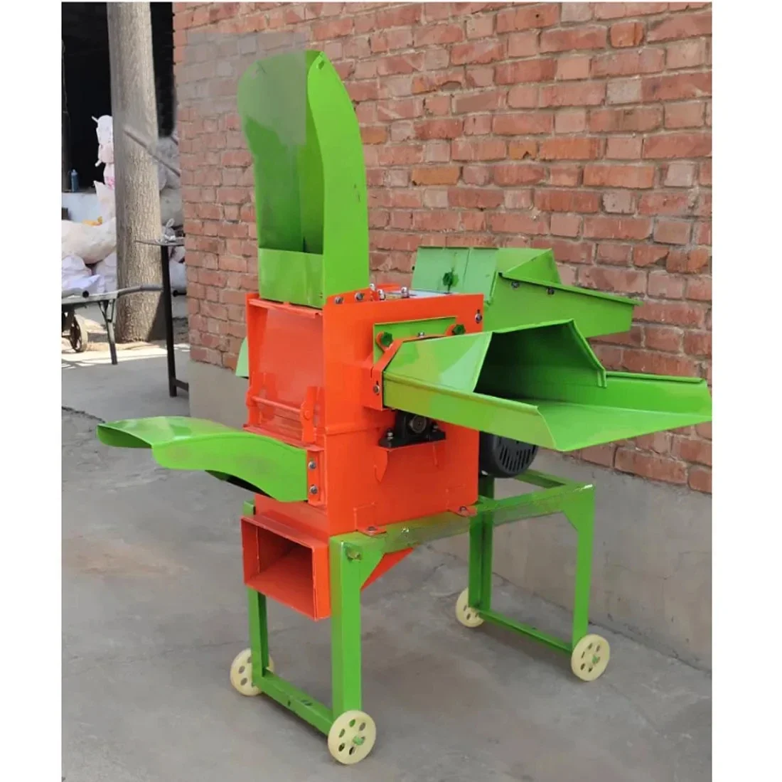 Small Guillotine Shredder Household Corn Stalk Multi-functional Grass Shredder 4 Knife Disc 220v4kw Green Feed Cutting Grass