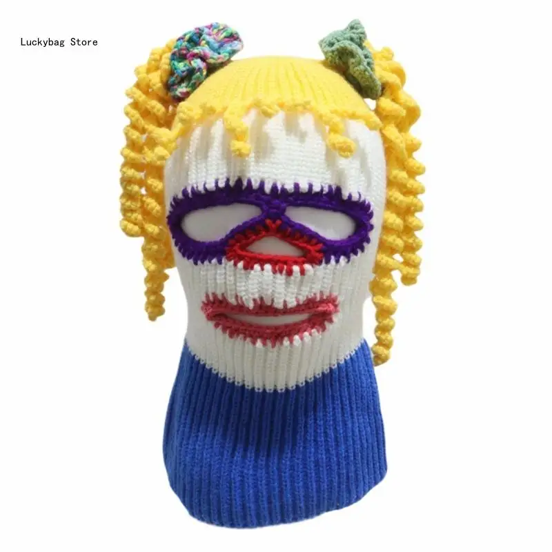 

Winter Warm Knitted Balaclava Hat for Women Men Fun Novelty Clown Balaclava Hat Outdoor Skiing Caps Facemask Pullover Hat