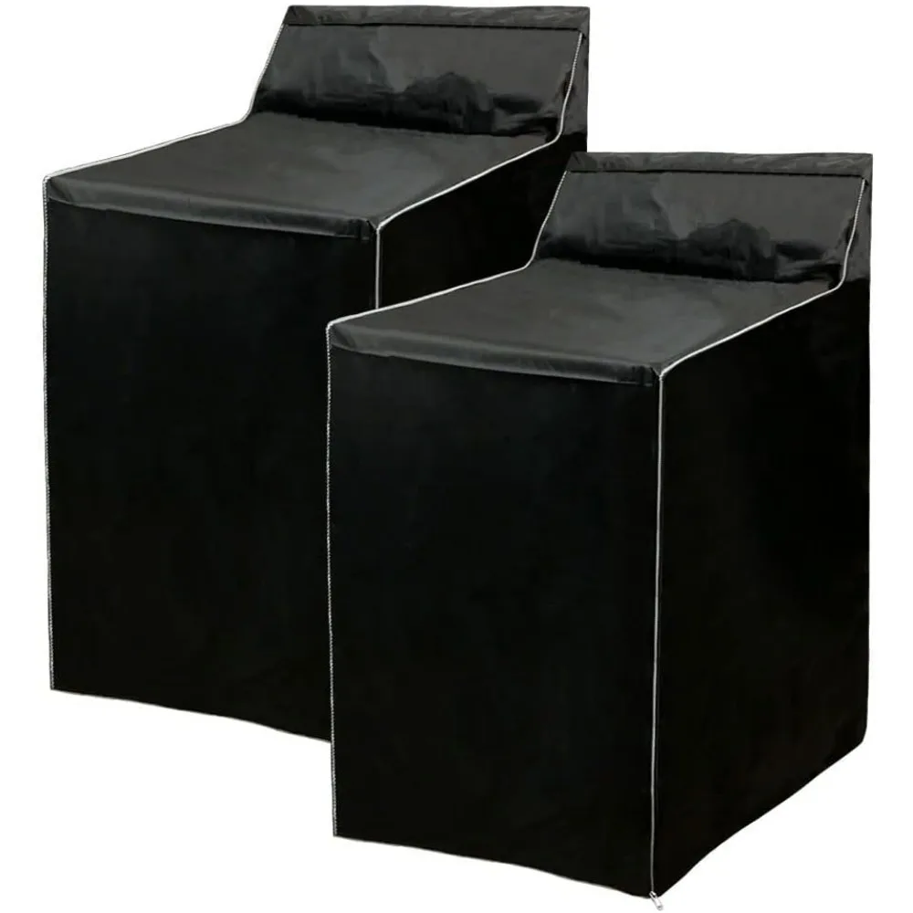 

2-Pack Washer Dryer Covers, Waterproof Dustproof Zipper Design for Top Load Machines (Black)