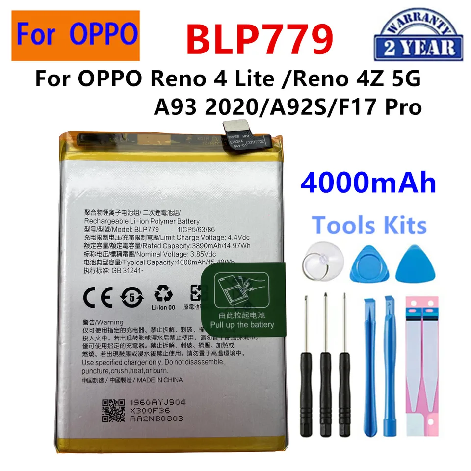 BLP819 BLP779 BLP737 BLP735 BLP717 Batería para OPPO Reno 5 5Z 4Z 4G 5G Reno 2F 2Z Reno Z 2 OPPO A93 F17 Pro Baterías de teléfono 3
