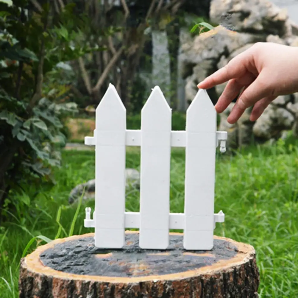 5Pcs Garden Fences Lawn Border Fence Garden Landscape Edging Garden Flower Vegetable Mini Fencing Picket Fences Garden Supplies