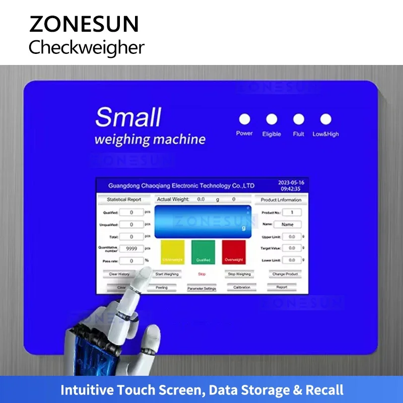 ZONESUN Small Mini Checkweigher ZS-CW150 Metal Bottle Weight Detection equipment