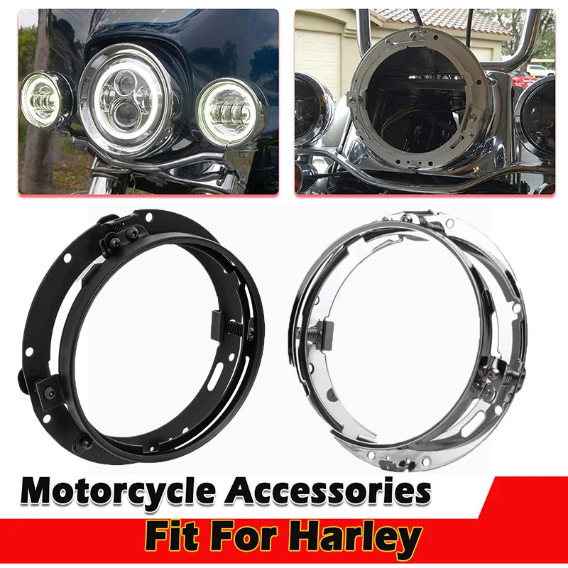 7 Inch Fit For Harley Jeep Wrangler JK Land Rover Defender Motorcycle Round Headlight Base Ring LED Headlight Mounting Bracket