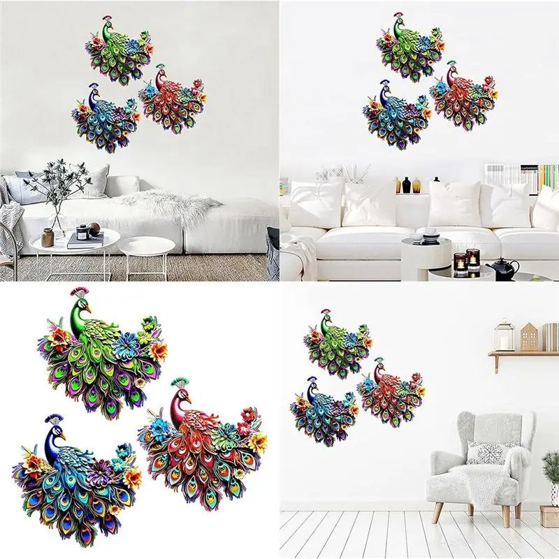 AEE2-Home Decor Outdoor Iron Peacocks Wall Hanging Courtyard Wall Layout Landscaping Wall Hanging Accessorie Home Decor