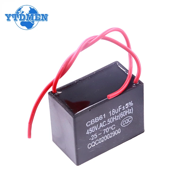 CBB61 Capacitor 450vac Fan Starting Capacitor 450V Fan Capacitors 1UF/1.2UF/1.5UF/2UF/2.5UF/3UF/4UF/5UF/6UF/10UF