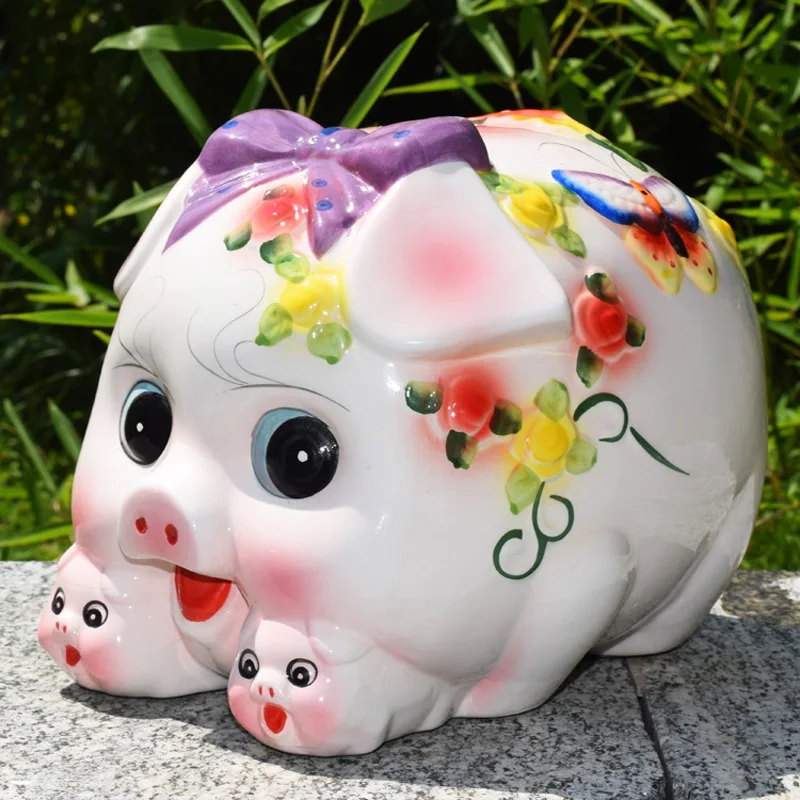 

Animal Safe Piggy To Save Lucky Large Cartoon Pendant Minimalism Money Box Fall Prevention Salvadanaio Living Room Decoration