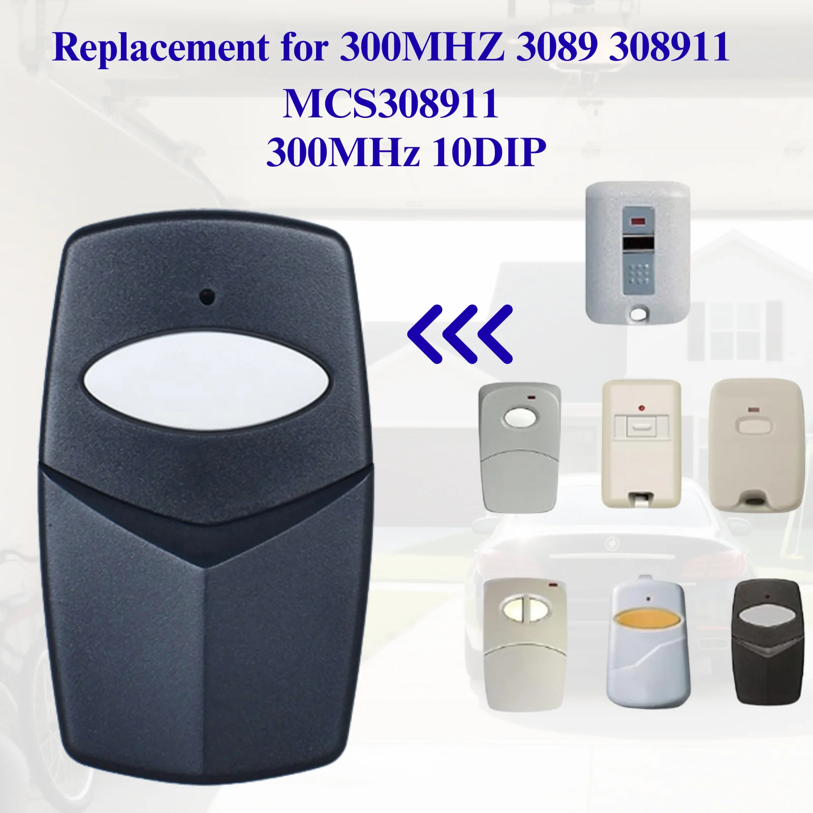

For 3060 3089 10 Dip Switch Garage Door Remote Control 300MHz Wireless Garage Gate Commands MCS308911 Gate Opener