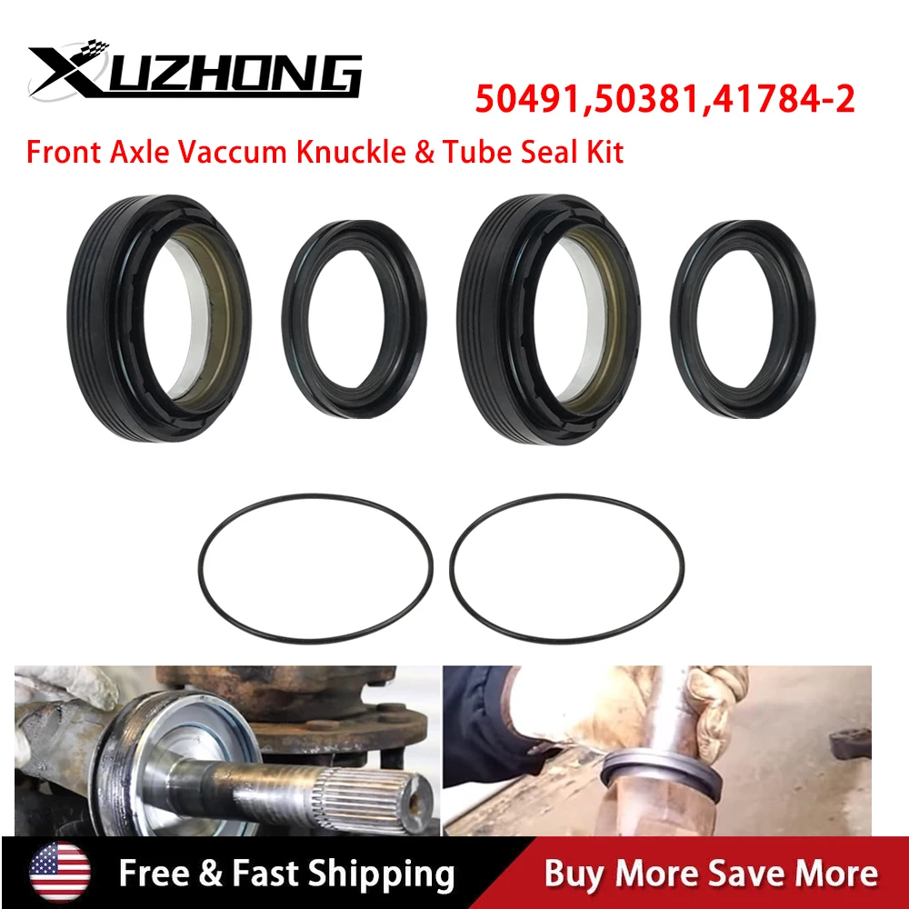 

50381 50491 Front Axle Vaccum Knuckle & Tube Seal Kit For Ford Super Duty Excursion F250 F350 F450 F550 1998-2004 Dana 50 60