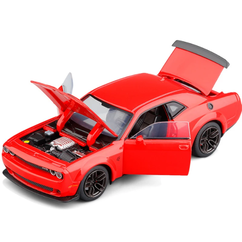 1:32 Dodge Challenger SRT Alloy Sports Car Model Symulacja Diecast Metal Toy Muscle Car Model Dźwięk i światło Zabawka dla dzieci Prezent — 2
