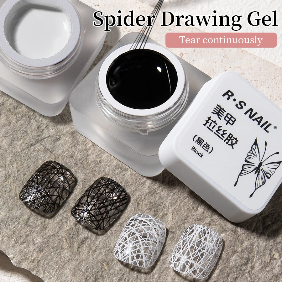 RS NAIL-esmalte de uñas de Gel de araña a rayas, 5g, Gel de dibujo semisólido, pegamento para pintura de flores, polvo de espejo mágico DIY, barniz UV LED