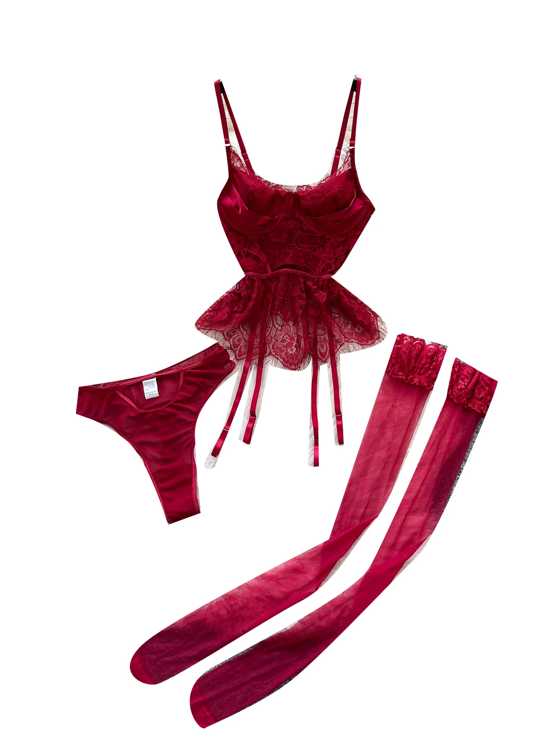 Sexy Lace Crop Top And High Waist Briefs Stoing Set Women's Pure Desire Faion Ensemble for Young Adults Summer 2025