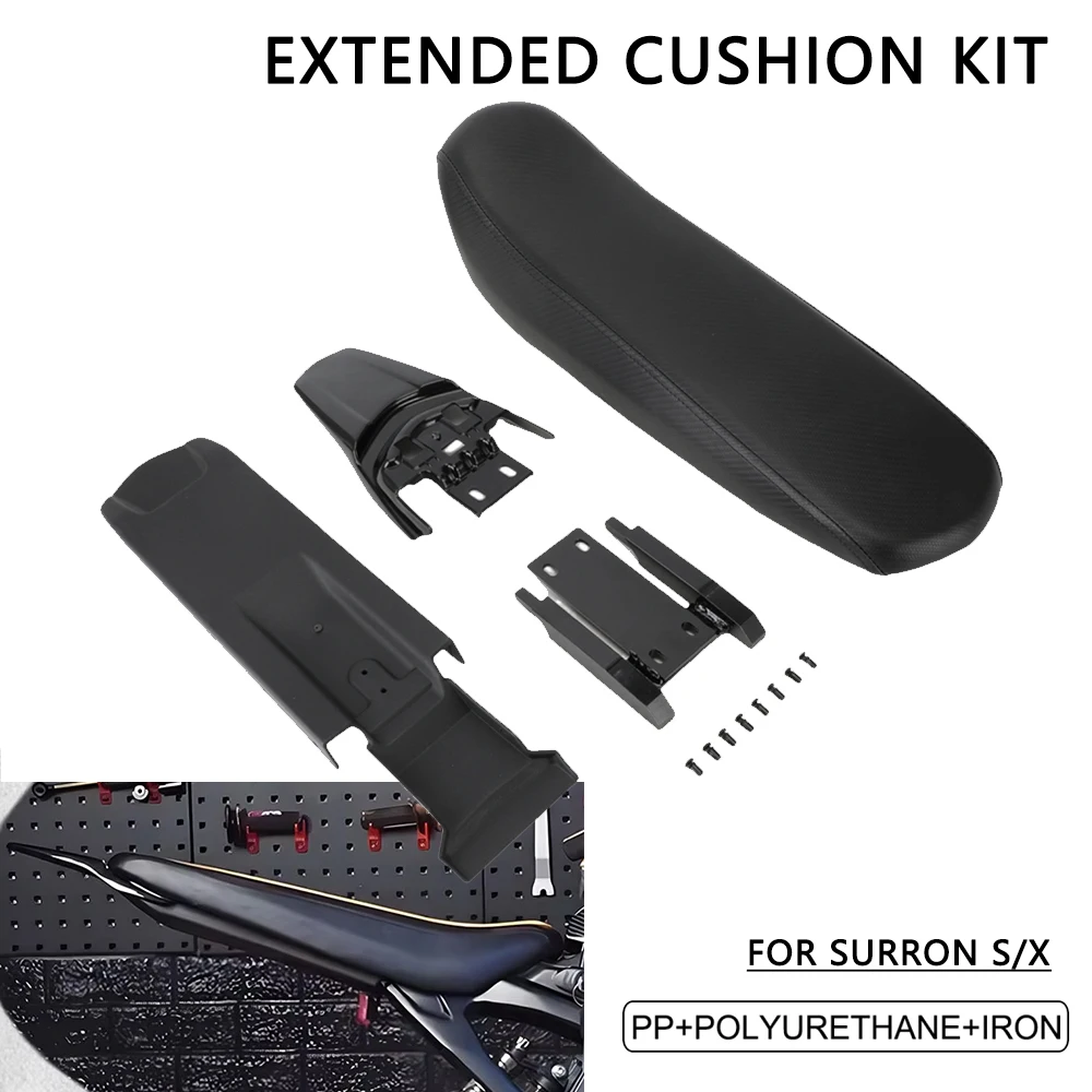 For SURRON Sur-Ron S/X Motorcycle Accessories Extended Seat Cushion Rear Mudguard Inner Mudguard Iron Parts Set Electric Vehicle
