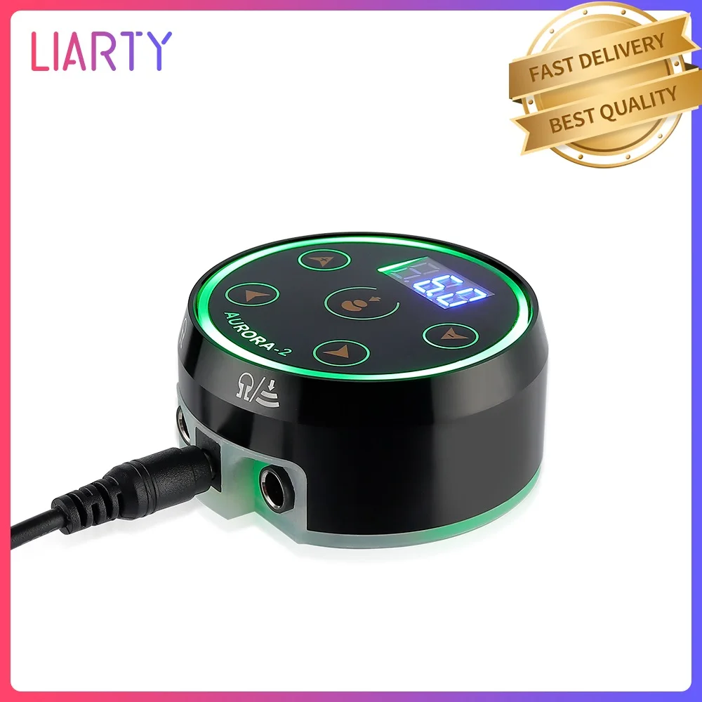 Aurora-2 Tattoo Pen Power Supply Mini LCD Display Tattoo Power Supply Daul Mode Switching RGB Colorful Light with Adapter