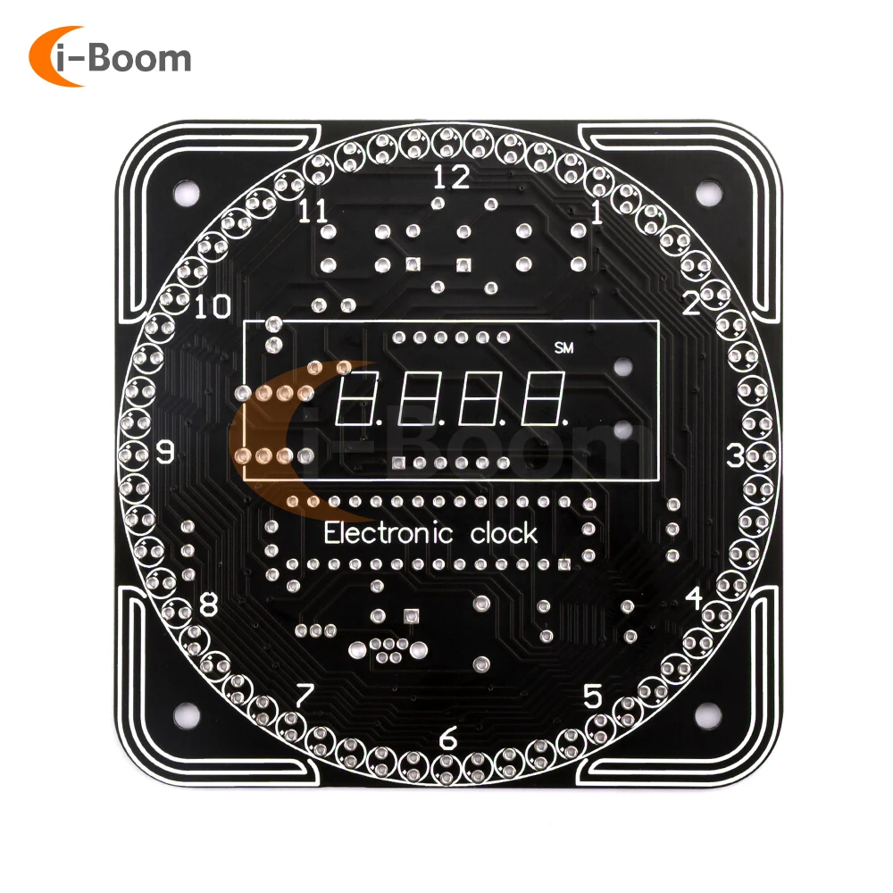 DS1302 Electronic Digital Clock DIY Kit Time Adjustable Temperature Display Alarm Clock Function With Cool LED Flowing Light