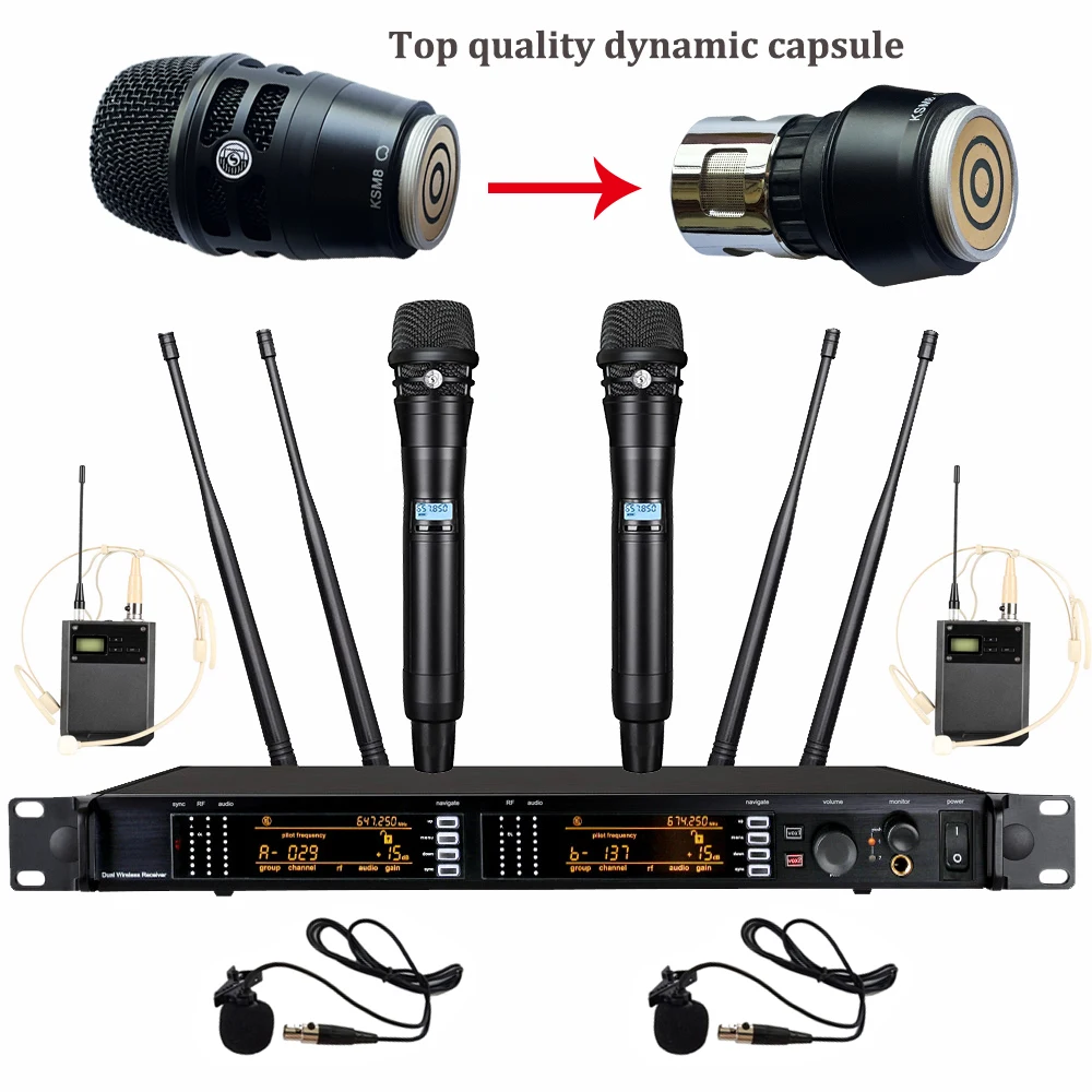 

AXT400 Professional Performance True Diversity Digital Wireless Microphone System Dual Channel Digital Receiver 512MHz/640MHz