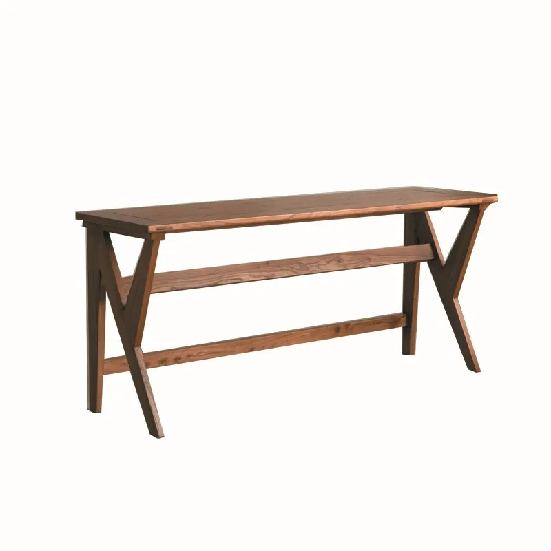 

Living room solid wood desk, horizontal hall sofa back desk, long backrest