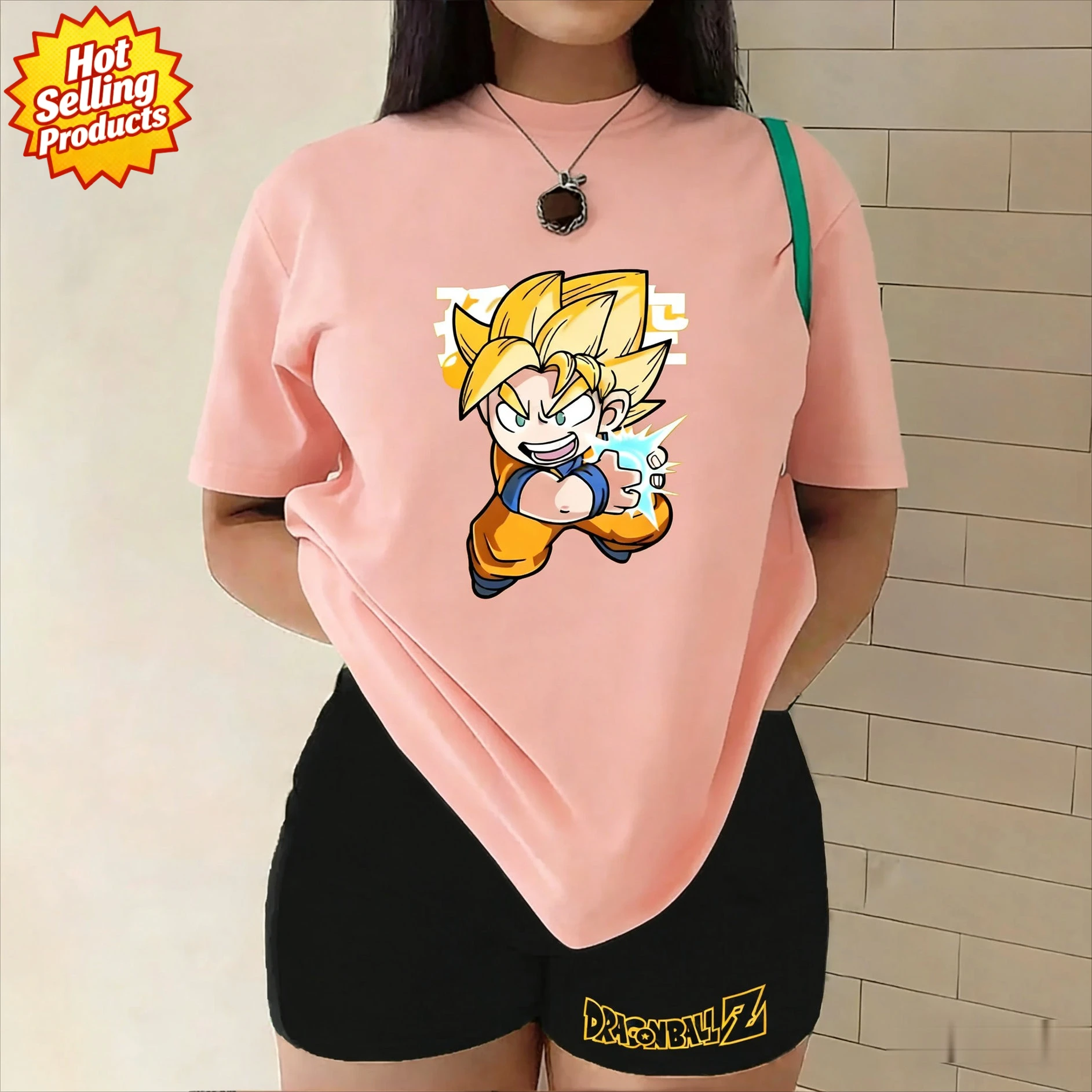 

Dragon Ball Multi-color Style Women's Clothing Parent-child T-shirt High-quality Short-sleeved Spring Summer Casual Sports Top