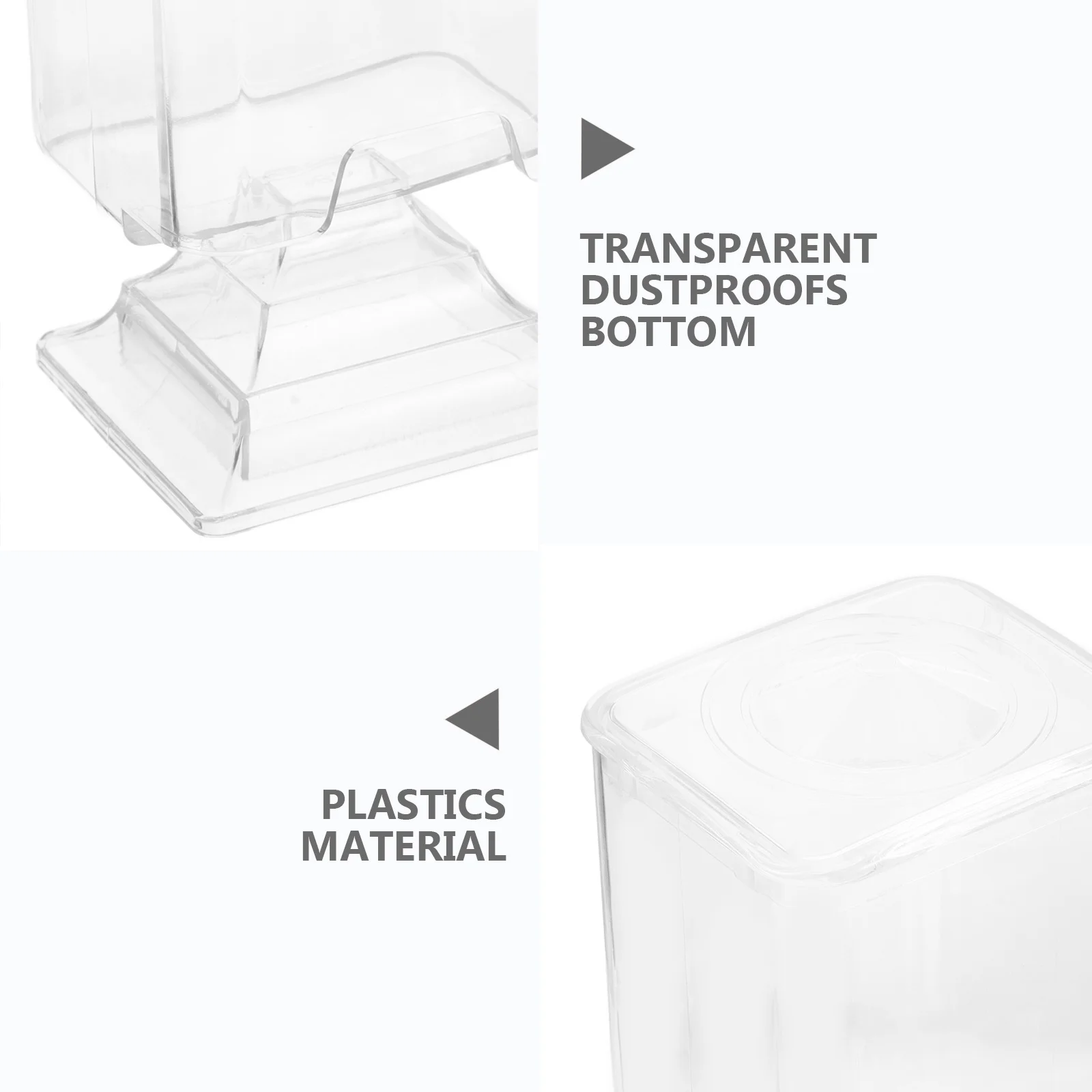 حامل وسادة قطن شفاف، حامل عالي، منظم مسح الأظافر، حاوية تخزين الحمام، تصميم المنارة