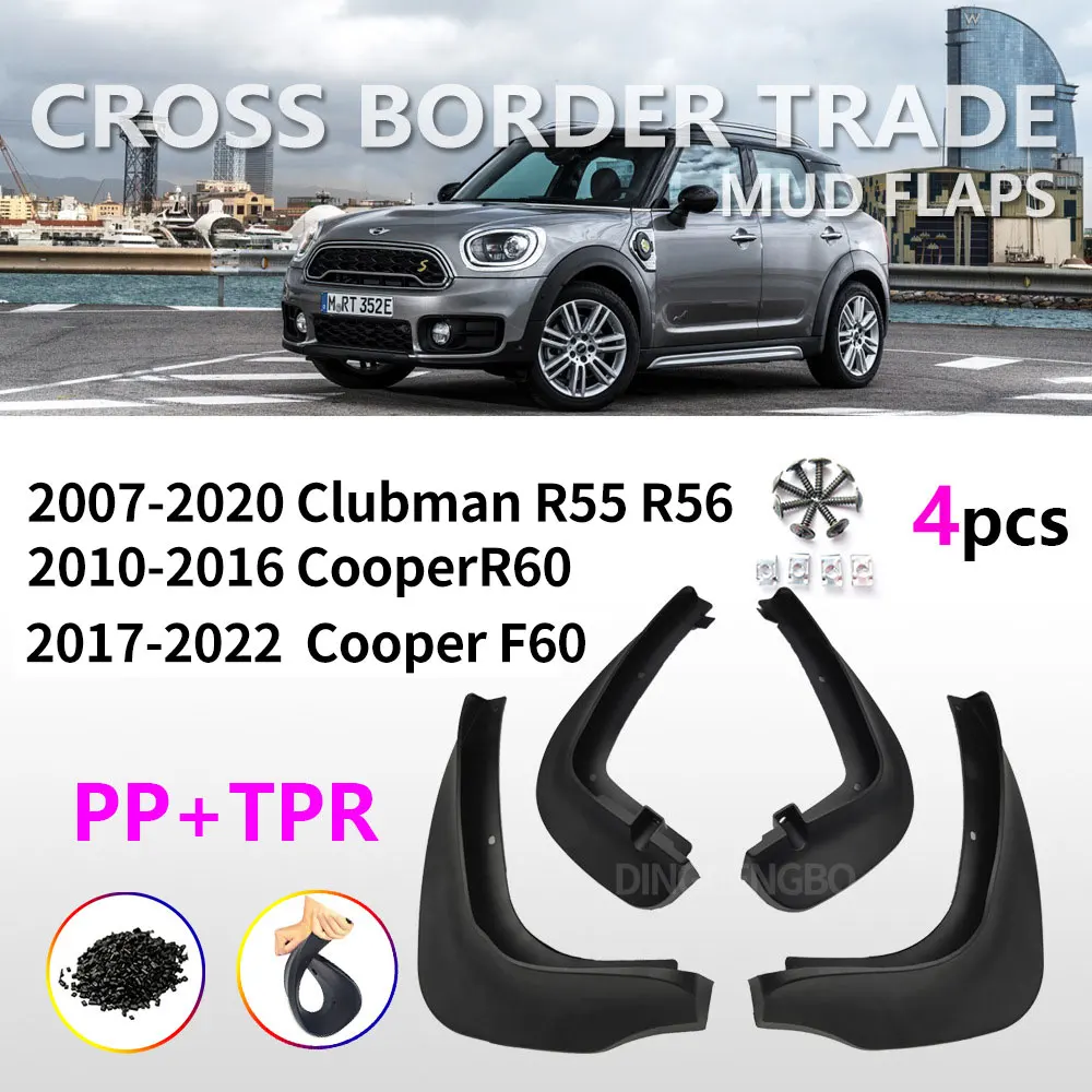 MudFlaps For BMW MINI Cooper Countryman R60 F60 2010-2022 Clubman R55 R56 Mudguards Mud Flaps Splash Guards Fender Accessories