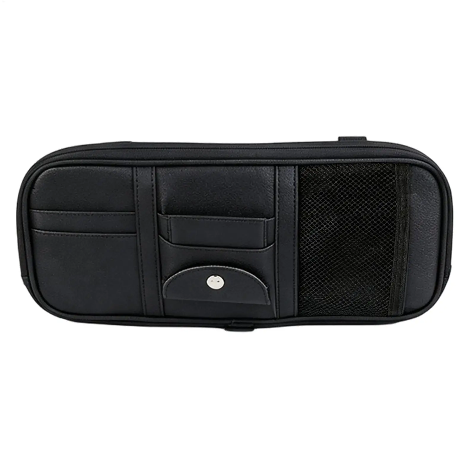 Truck Visor Organizer PU Leather Multi-Pocket Universal Zipper Pouch Car Storage Organizers For Vehicle Interior Registration