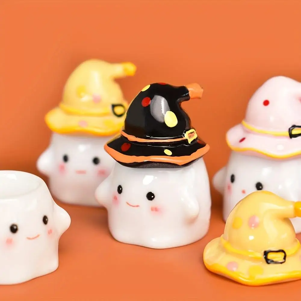 6 DIY Mini-Harz-Hutmodelle – Niedliche Geister- und Hexenhüte im Anime-Stil, perfekt zum Schmuckbasteln, für Feiertagsdekorationen und Geschenke