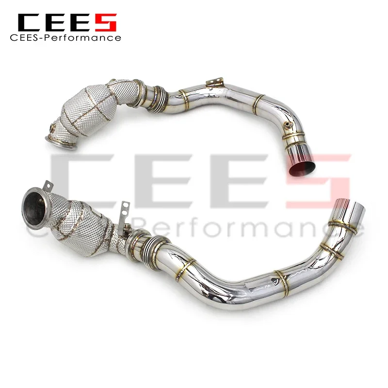 CEES Stainless Steel 304 M8 F91 X5M F95 X6M F96 Downpipe for BMW Catted Downpipe Exhaust with Cell Cats