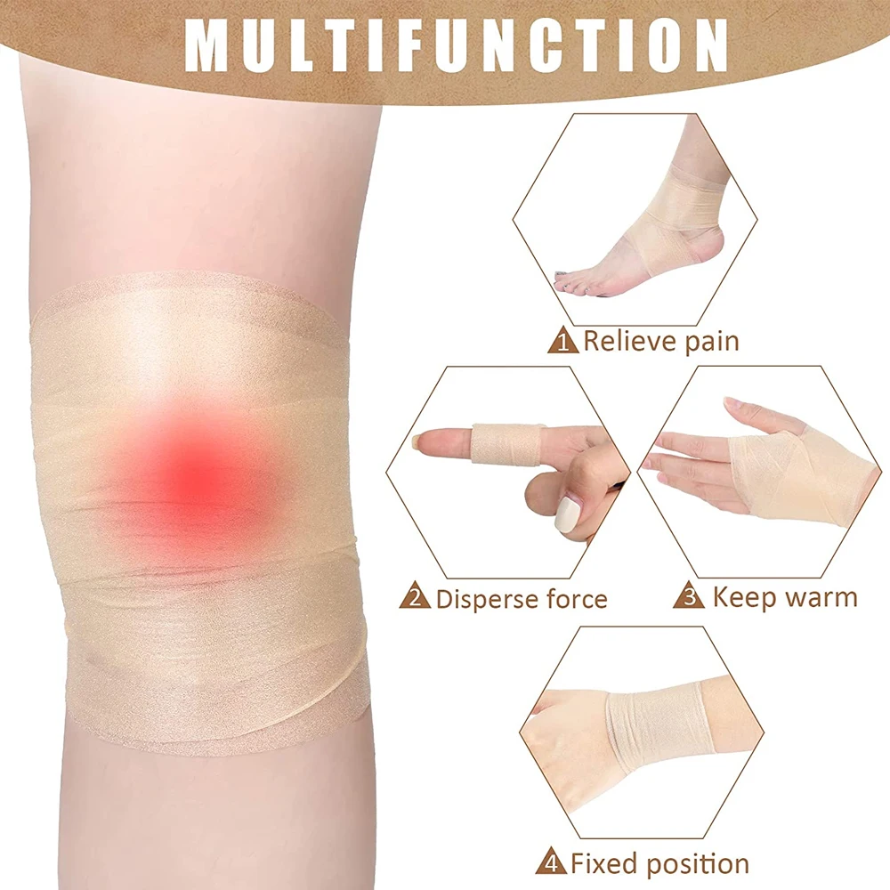 3Rolls Foam Sport Underwrap Athletic Foam Self Adhesive Bandage Tape Sports Pre Wrap Athletic Tape for Ankles Wrists Hand Knees