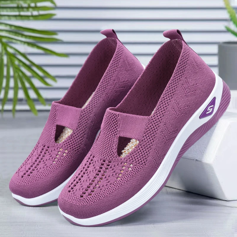 Breathable Fashion Sneakers Comfortable Mesh Casual Work Shoes Non Slip Orthopedic Walking Shoes with Arch Support for Women