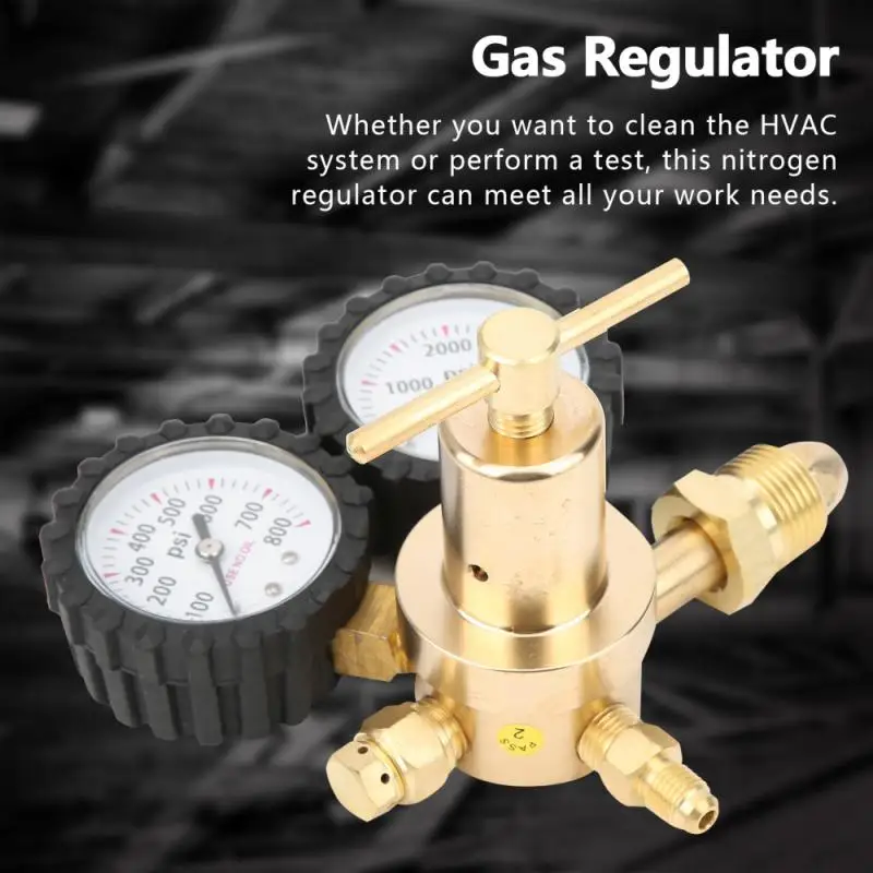 1/4 Inch Flare Output Nitrogen Regulator Gauge Pressure Equipment Brass CGA580 Inlet Connection Gauges 0-600PSI CGA580 Inlet