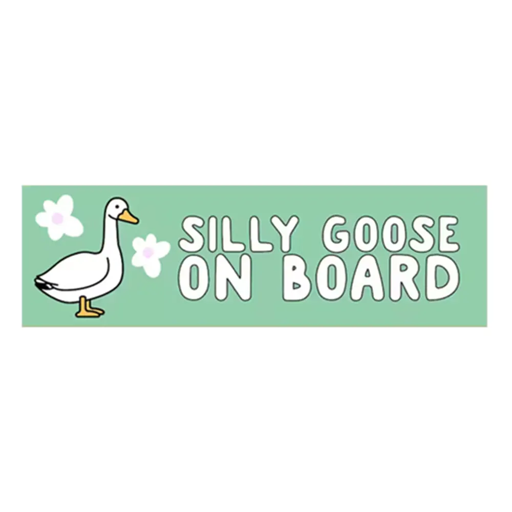 Cute Word Car Stickers Silly Goose On Board Sticker Pack Exterior Accessories Waterproof PVC Decals