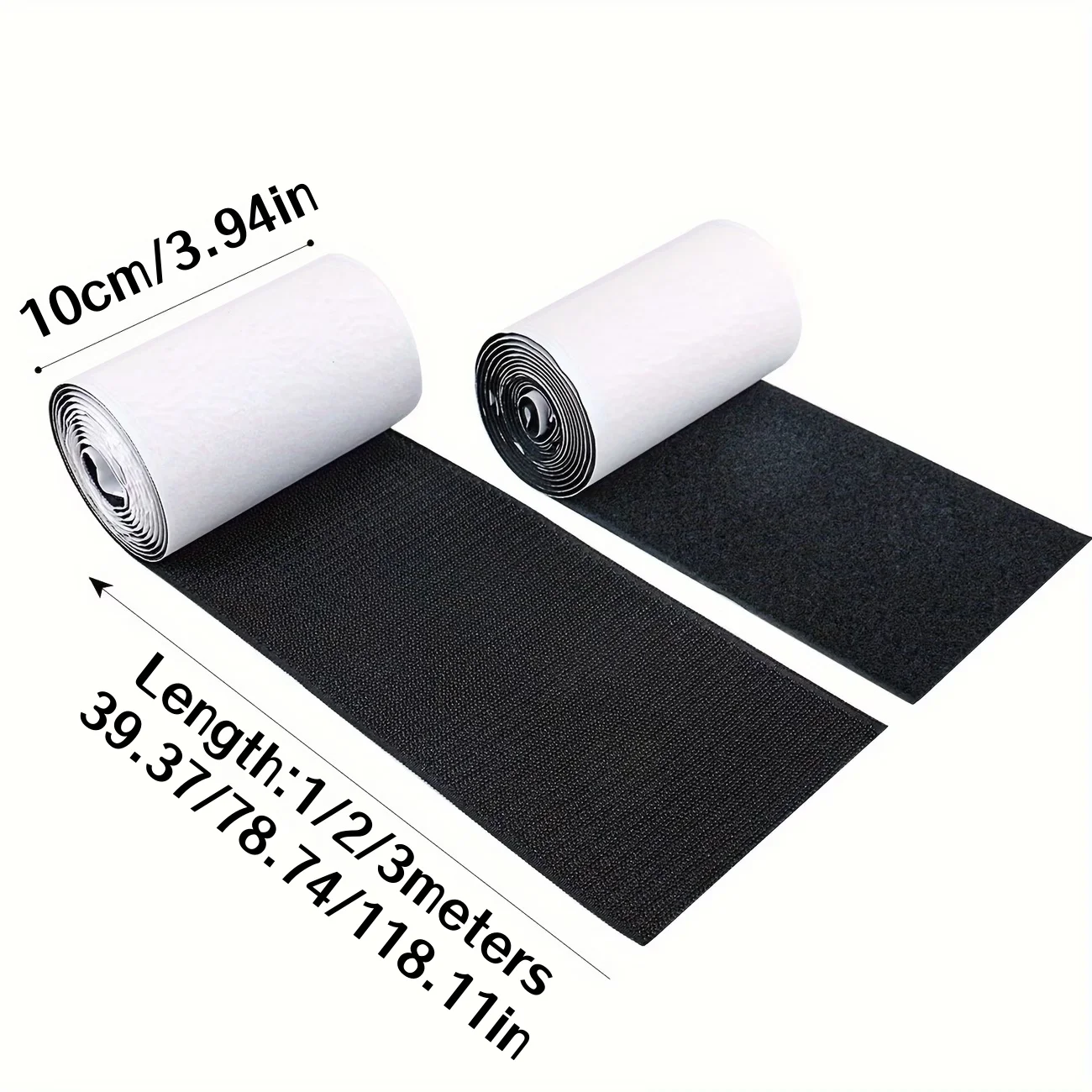 2pcs/set 1/2/3meters Self-adhesiveHook and Loop Tape Roll,Black Non-Slip Couch Cushion Gripper Strips Keep Furniture in Place