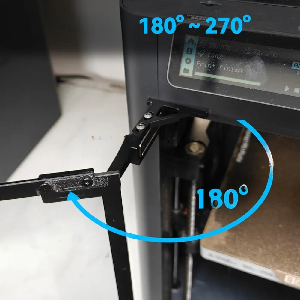 

For X1 P1 CNC Printer Door Hinge Set Aluminum Alloy 180 270 Degree Opening Angle Optimized for Easy Maintenance