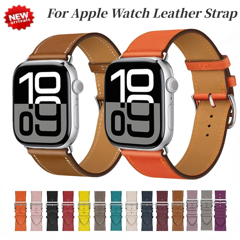 Premium Leather Strap For Apple Watch Band 45mm 41mm 44mm 46mm40mm Bracelet Wristband iWatch Series Ultra 10 9 8 7 6 5 4 SE Belt
