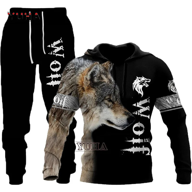 3D Wolf Hoodies Men Hooded Animal Wolf Printed Hoodie Sweatshirts Tracksuits Man/women Jackets Funny Hoody Suit