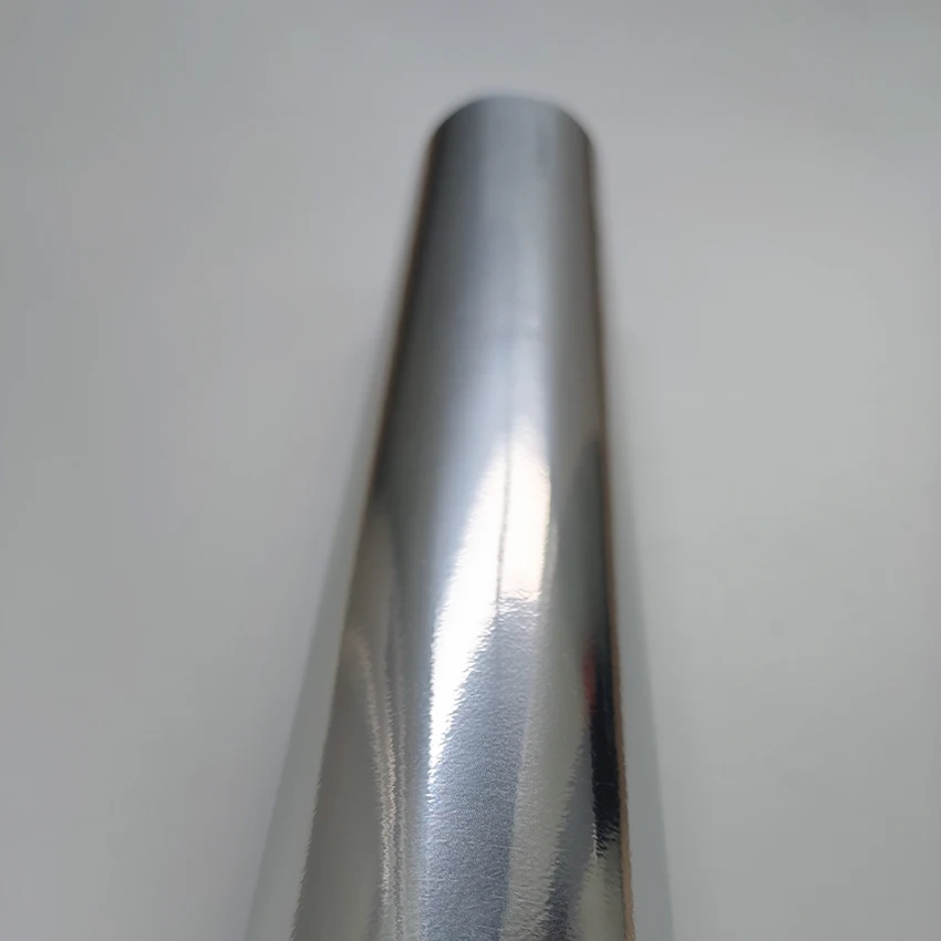 Stretchable Chrome Silver Vinyl Wrap Air Release Car Sticker Self Adhesive Film Roll DIY Decoration Chrome Mirror Film Wrapping